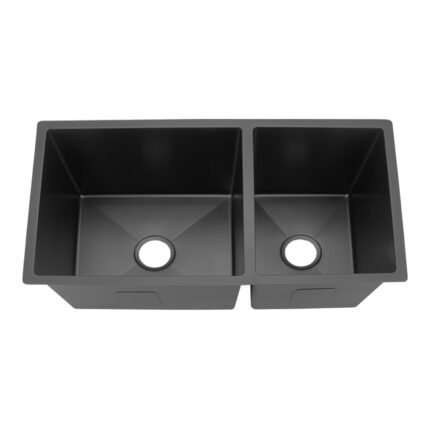 FIDELIS FSD-22335 Double Bowl Sink (Under Mount) (Nano Pearl Black Coating)
