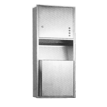 FIDELIS FV-4722 Semi-Recessed Waste Receptacle with C-Fold Paper Dispenser (Hairline)