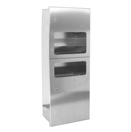 FIDELIS FV-4723 Semi-Recessed Waste Receptacle with Built in Dryer (Hairline)