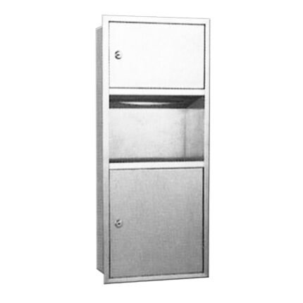 FIDELIS FV-4726 Semi-Recessed Waste Receptacle with C-Fold Paper Dispenser (Hairline)